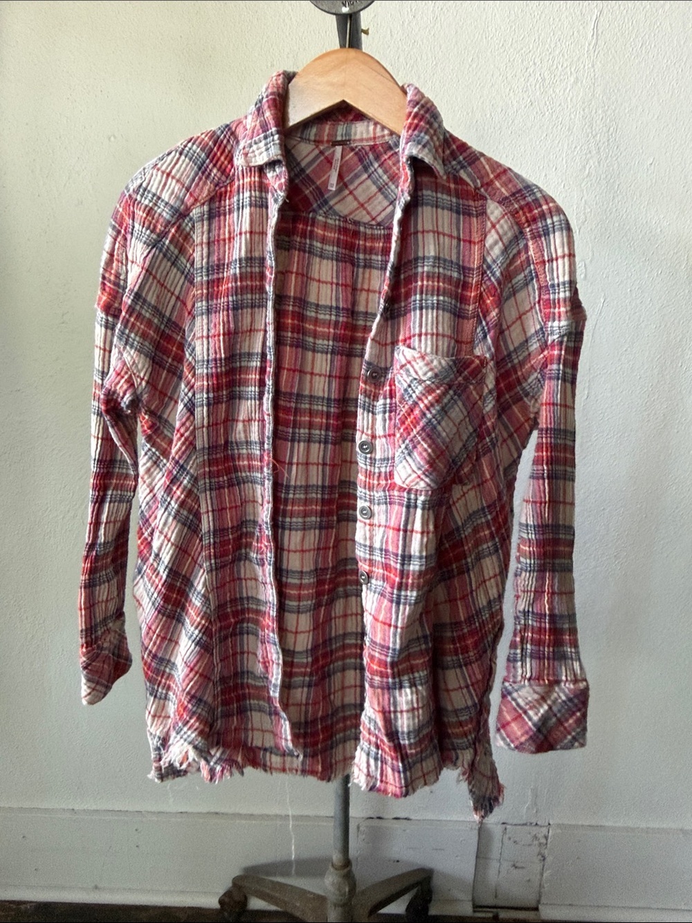Free People Plaid Flannel Size XS